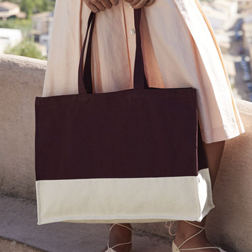 Eco-Friendly Boho Shopper with Contrast Panel Detail
