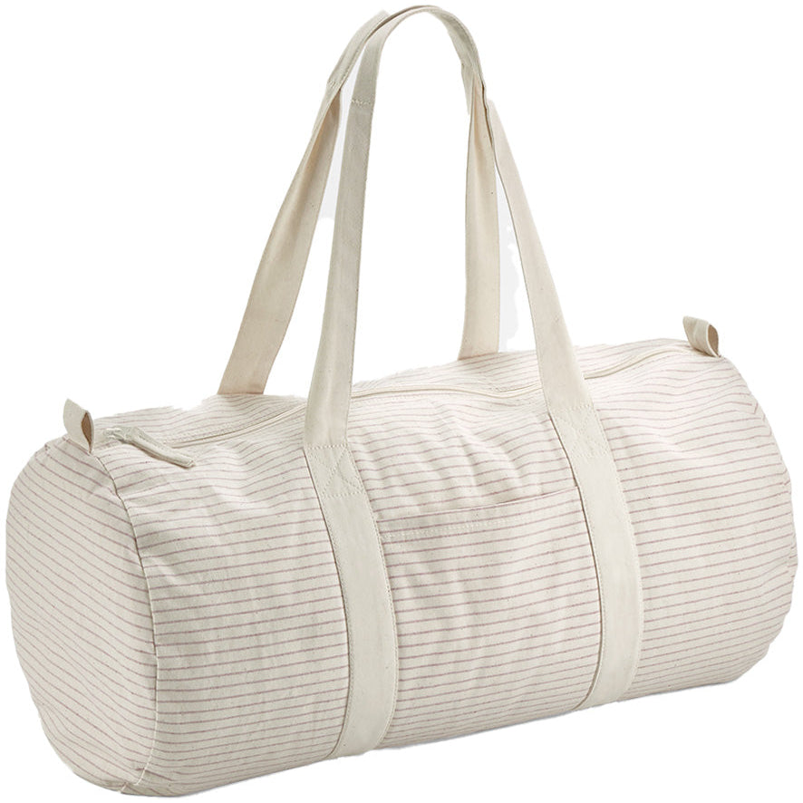 Eco-friendly boho travel bag – organic cotton barrel tote for daily use