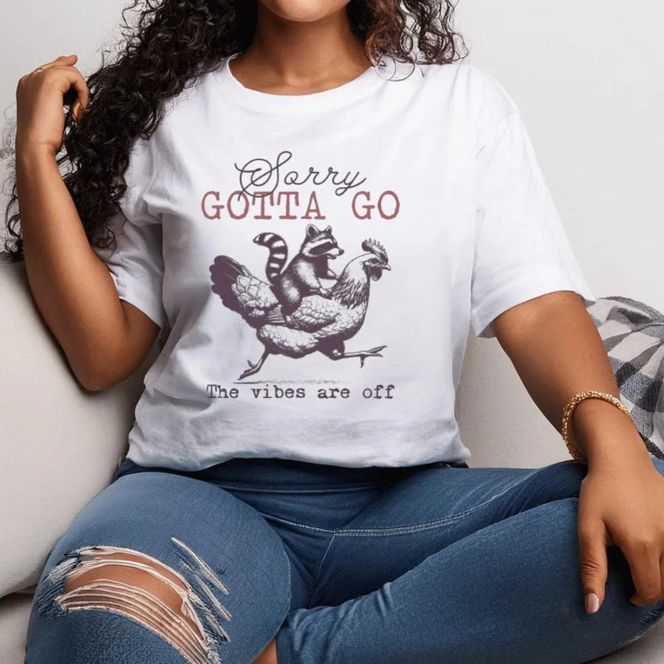 funny raccoon riding chicken t-shirt