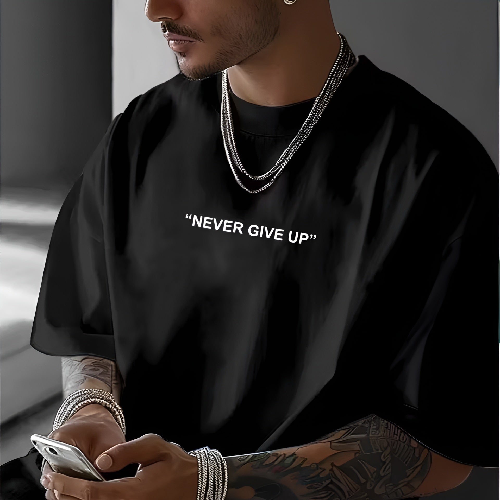 never give up t-shirt